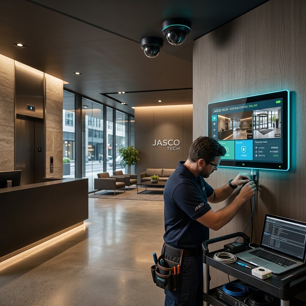 Professional security system installation by Jasco Tech team
